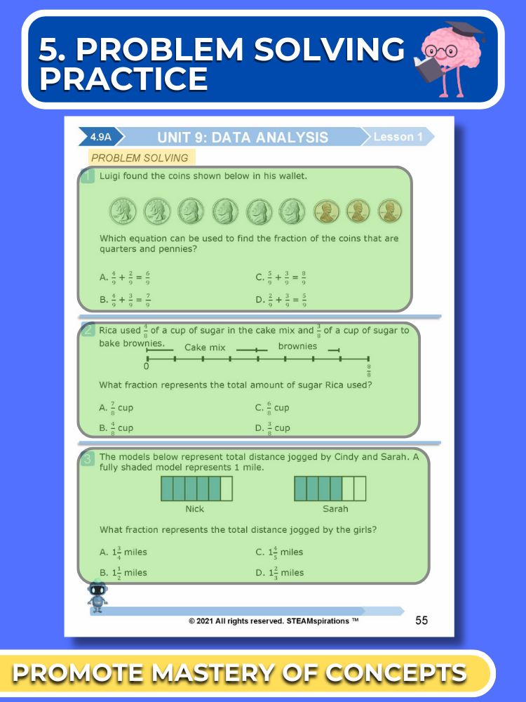 Mathtastico! 4th Grade Math Bundle Unit 9 Data Analysis - E-Book