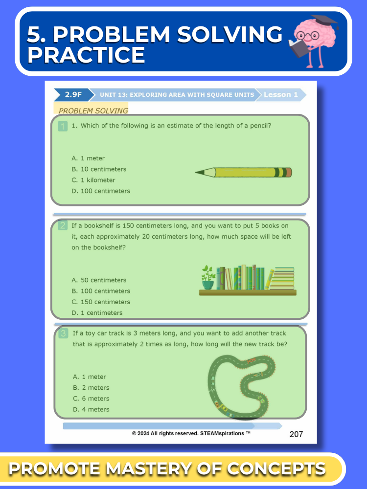 Mathtastico! 2nd Grade Math Bundle Unit 13 Exploring Area with Square Units - E-Book