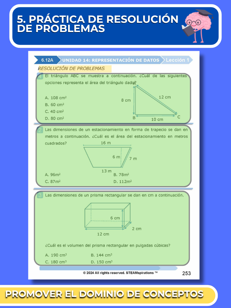 ¡Mathtástico! 6to Grado Unidad 14: Representación De Datos- Libro Electrónico