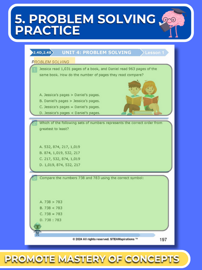 Mathtastico! 2nd Grade Math Bundle Unit 4 Problem Solving - E-Book