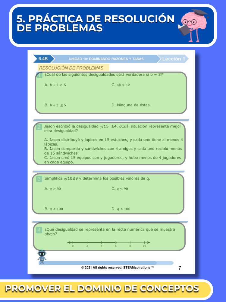 ¡Mathtástico! 6to Grado Unidad 10: Dominar Razones y Tasas - Libro Electrónico