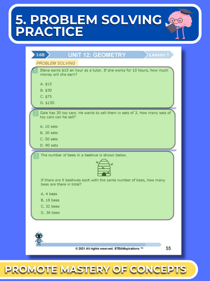 Mathtastico! 3rd Grade Math Bundle Unit 12 (Geometry) - E-Book