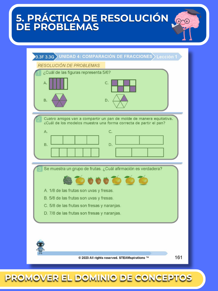 ¡Mathtástico! 3er Grado Unidad 4: Comparación De Fracciones - Libro Electrónico