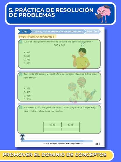 ¡Mathtástico! 2do Grado Unidad 5: Resolución De Problemas - Libro Electrónico