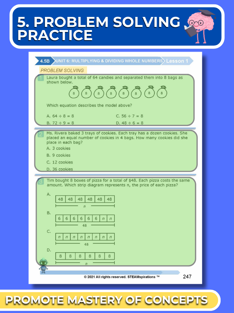 Mathtastico! 4th Grade Math Bundle Unit 6 Multiplying & Dividing Whole Numbers - E-Book