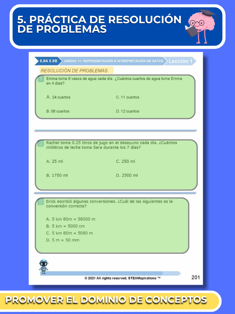 ¡Mathtástico! 5to Grado Unidad 11: REPRESENTACIÓN E INTERPRETACIÓN DE DATOS - Libro Electrónico