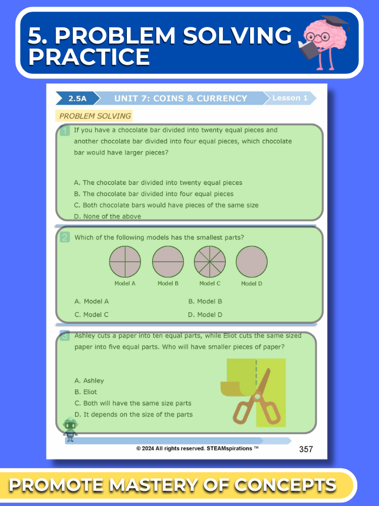 Mathtastico! 2nd Grade Math Bundle Unit 7 Coins & Currency - E-Book