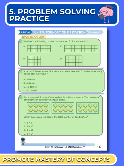 Mathtastico! 3rd Grade Math Bundle Unit 9 Foundation of Division - E-Book