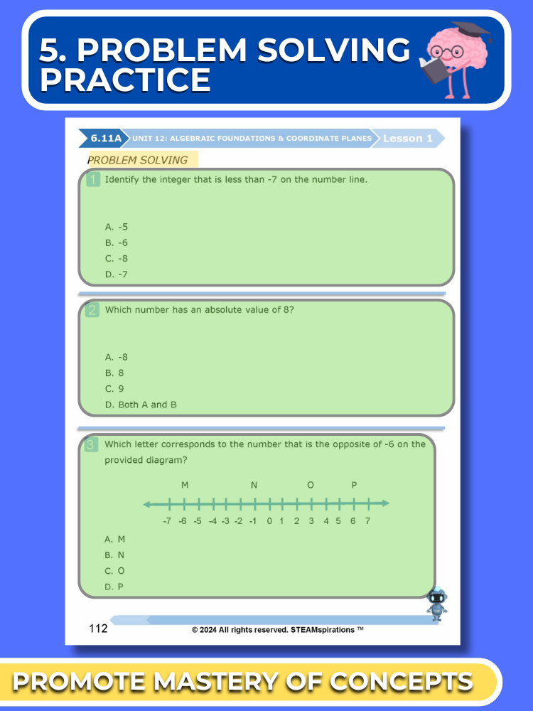 Mathtastico! 6th Math Unit 12 Algebraic Foundations & Coordinate Planes - E-Book