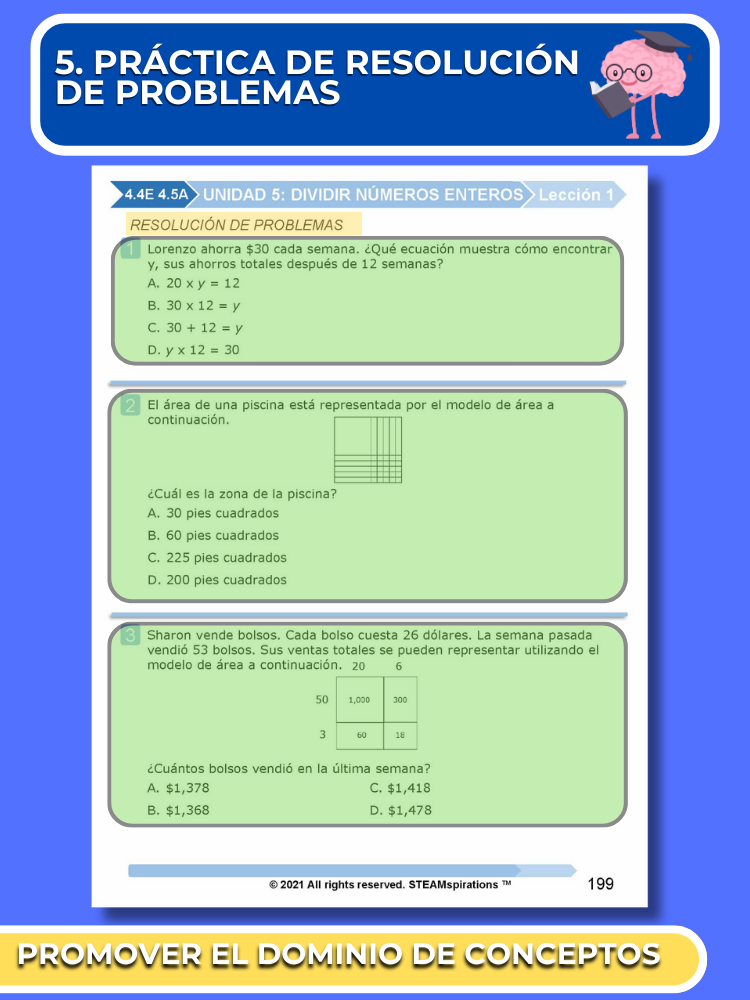 ¡Mathtástico! 4to Grado Unidad 5: DIVIDIR NÚMEROS ENTEROS - Libro Electrónico