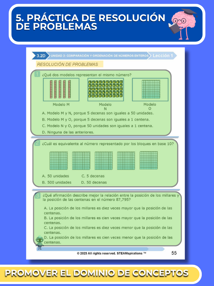 ¡Mathtástico! 3er Grado Unidad 2: Comparación Y Ordenación De Números Enteros - Libro Electrónico