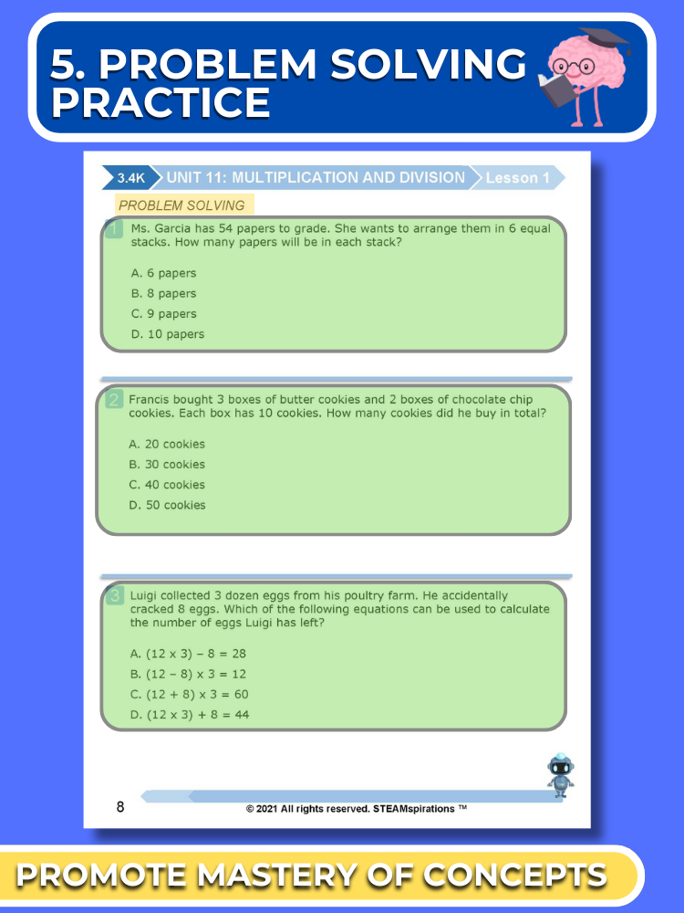 Mathtastico! 3rd Grade Math Bundle Unit 11 (Multiplication & Division) - E-Book