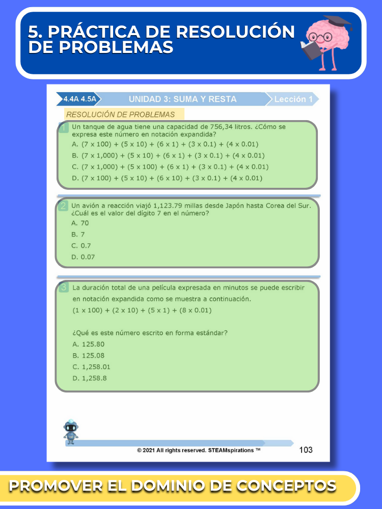 ¡Mathtástico! Paquete de Matemáticas de 4to Grado Unidad 3: SUMAS Y RESTAS - Libro Electrónico