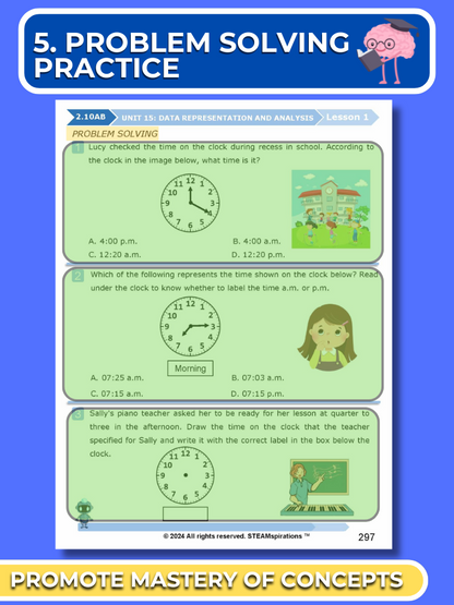 Mathtastico! 2nd Grade Math Bundle Unit 15 Data Representation & Analysis - E-Book