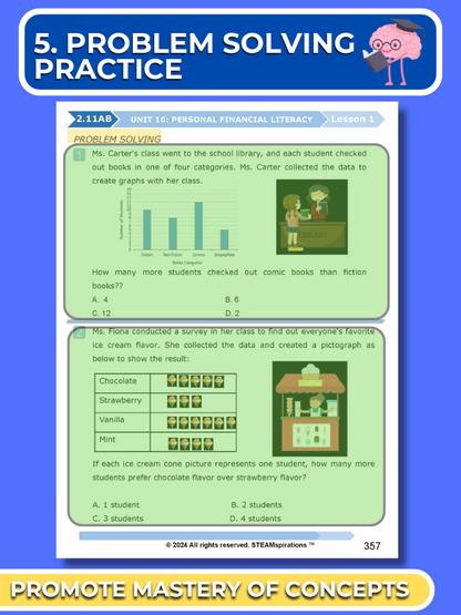 Mathtastico! 2nd Grade Math Bundle Unit 16 Personal Financial Literacy - E-Book