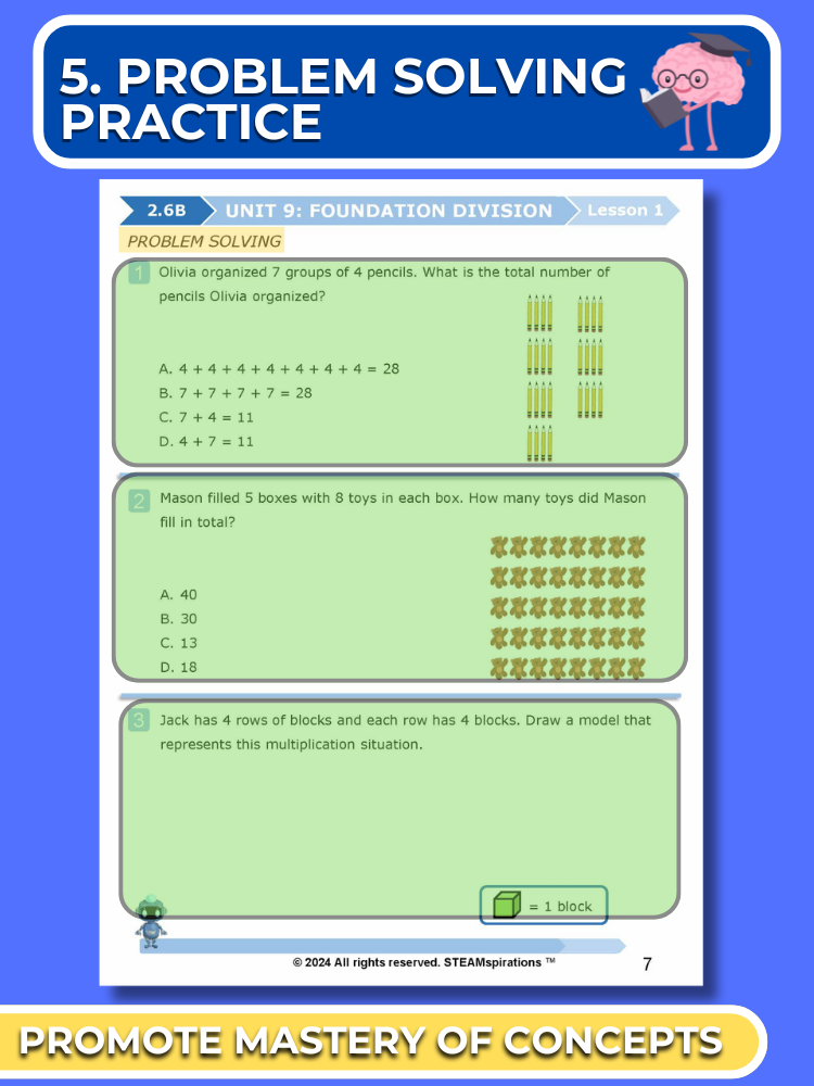 Mathtastico! 2nd Grade Math Bundle Unit 9 Foundation Division - E-Book