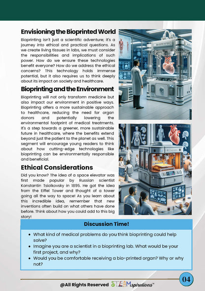 Bioprinting Exploration: Integrating Science and Creativity for 5th Graders