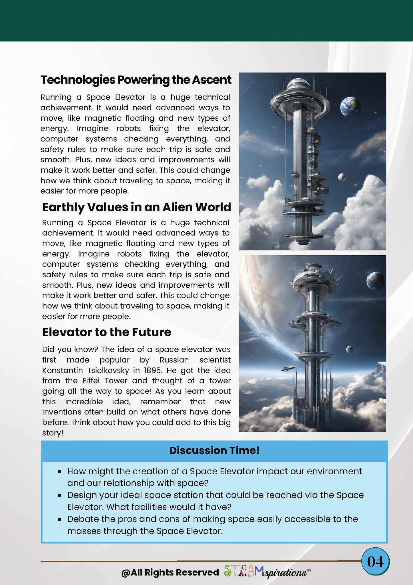 Space Elevator - An Interdisciplinary Exploration for 5th Graders