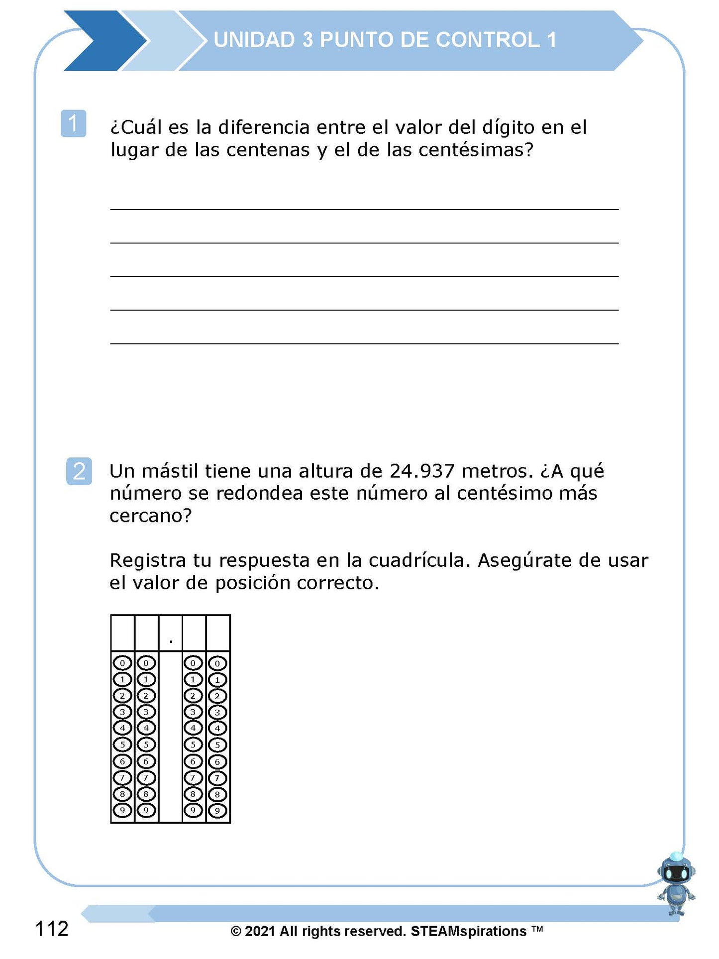 ¡Mathtástico! Paquete de Matemáticas de 5to Grado Unidad 3: DECIMALES - Libro Electrónico