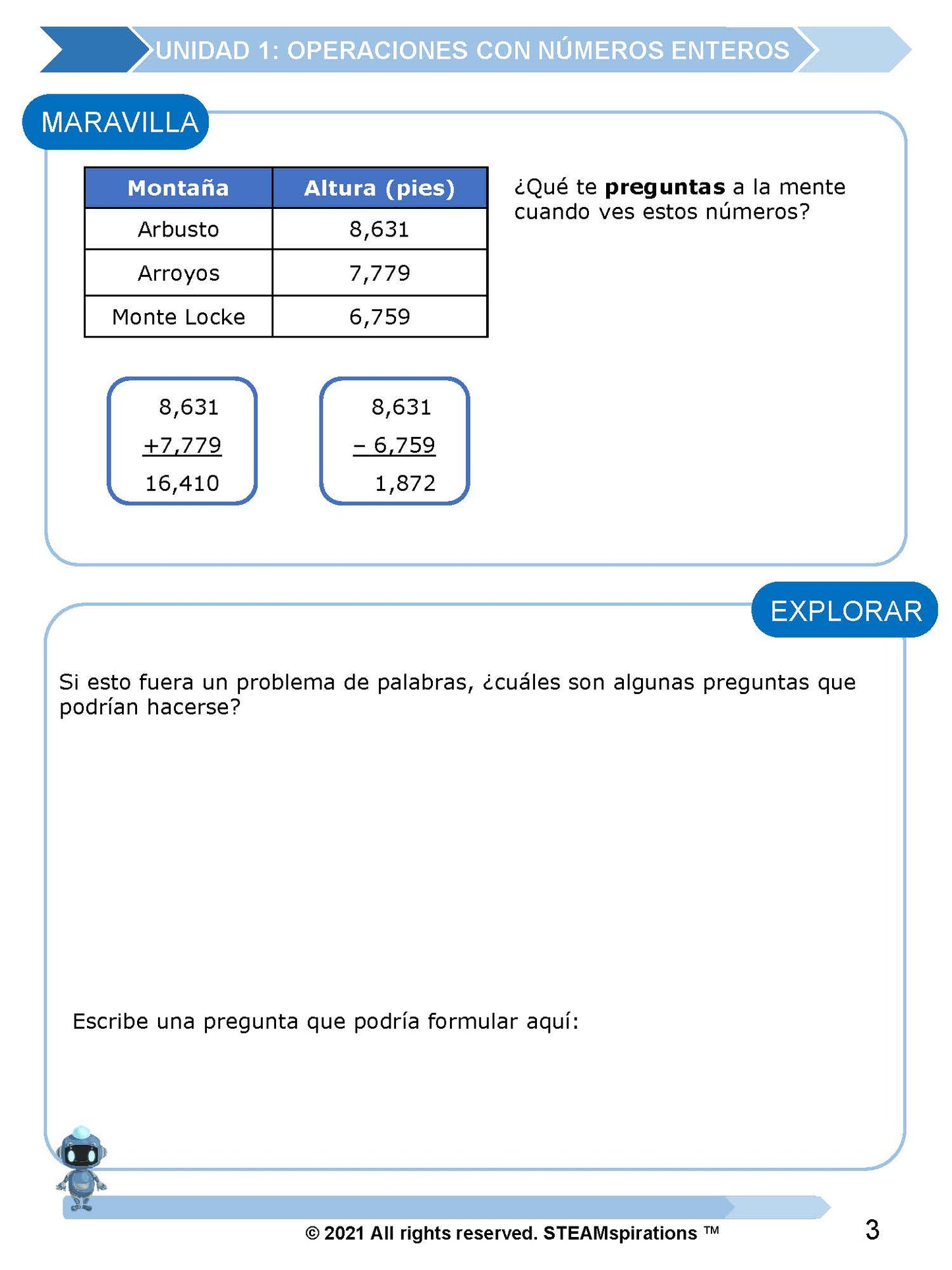 ¡Mathtástico! 5to Grado Unidad 1: OPERACIONES CON NÚMEROS ENTEROS - Libro Electrónico