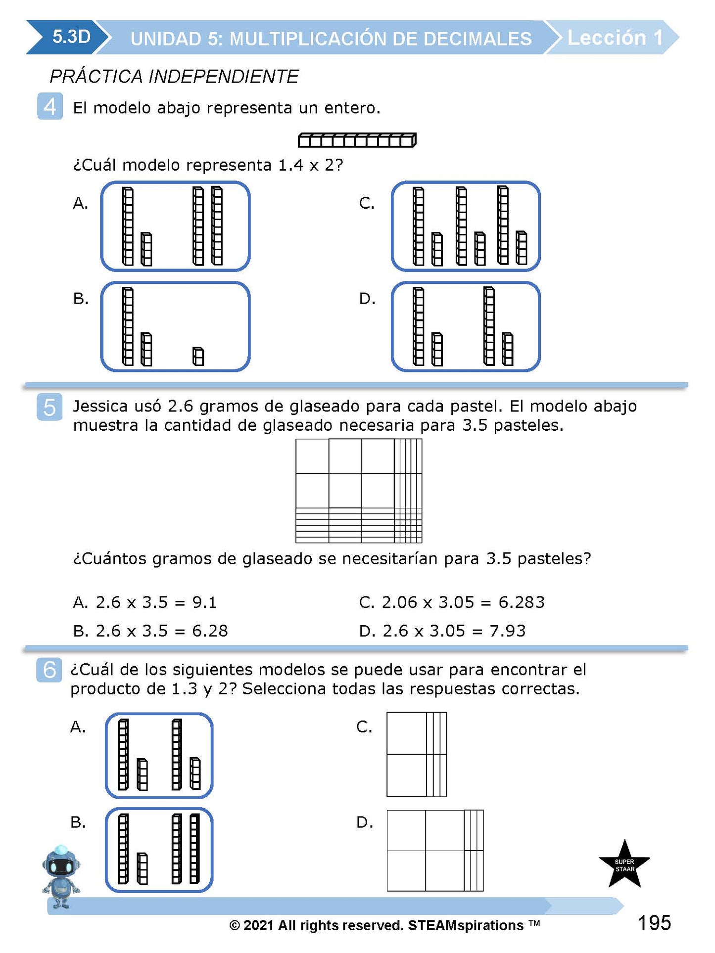 ¡Mathtástico! 5to Grado Unidad 5: MULTIPLICANDO DECIMALES - Libro Electrónico