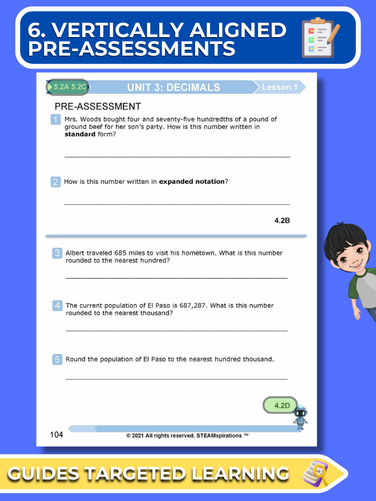 Mathtastico! 5th Grade Math Bundle Unit 3 Decimals - E-Book