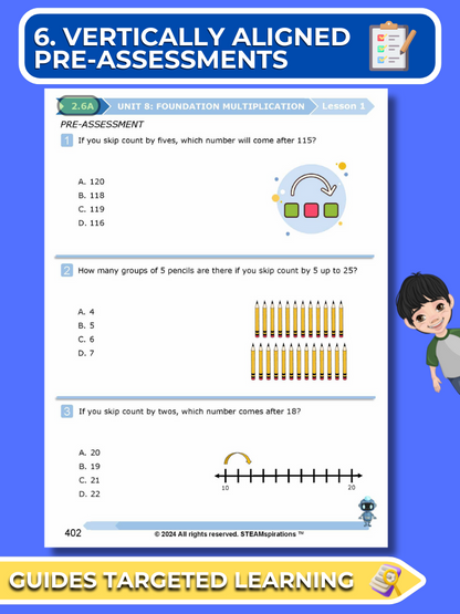 Mathtastico! 2nd Grade Math Bundle Unit 8 Foundation Multiplication  - E-Book