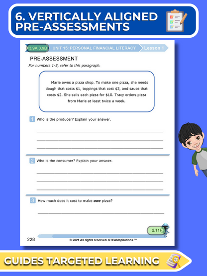 Mathtastico! 3rd Grade Math Bundle Unit 15 (Personal Financial Literacy) - E-Book