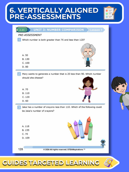 Mathtastico! 2nd Grade Math Bundle Unit 3 Number Comparisons - E-Book