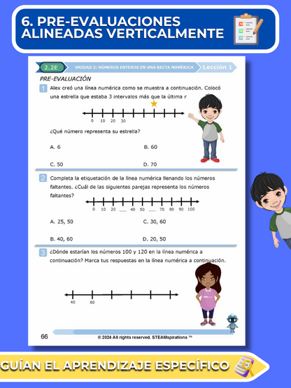 ¡Mathtástico! 2do Grado Unidad 2: Números Enteros en una Recta Numérica - Libro Electrónico