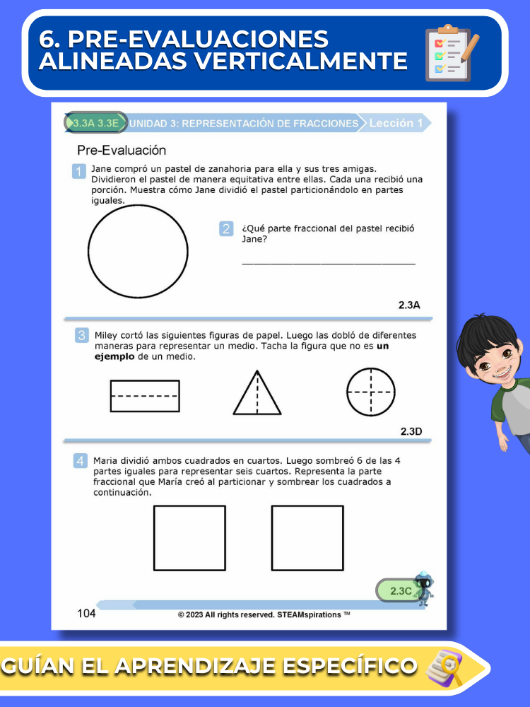 ¡Mathtástico! 3er Grado Unidad 3: Representación De Fracciones - Libro Electrónico