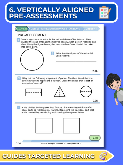 Mathtastico! 3rd Grade Math Bundle Unit 3 Fraction Representations - E-Book