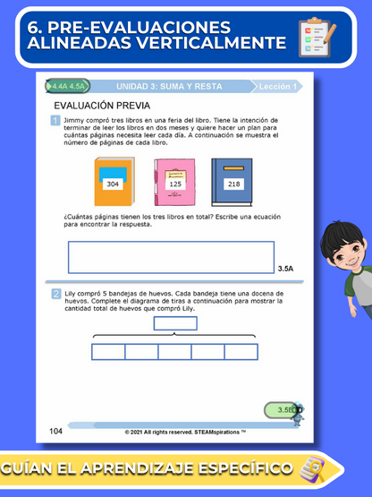 ¡Mathtástico! Paquete de Matemáticas de 4to Grado Unidad 3: SUMAS Y RESTAS - Libro Electrónico