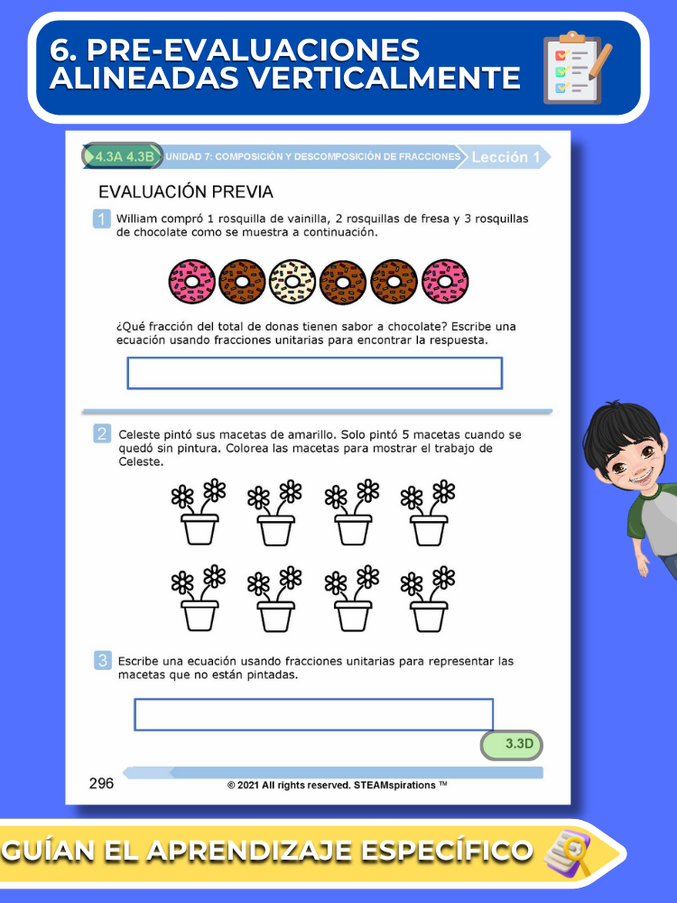 ¡Mathtástico! 4to  Grado Unidad 8: SUMAR Y RESTAR FRACCIONES - Libro Electrónico