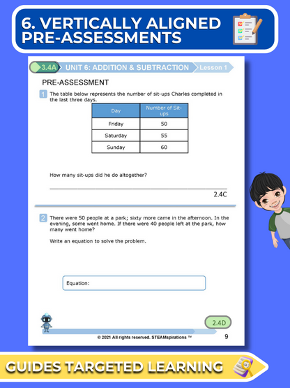 Mathtastico! 3rd Grade Math Bundle Unit 6 Problem Solving Addition & Subtraction - E-Book