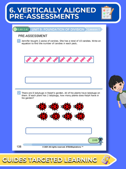 Mathtastico! 3rd Grade Math Bundle Unit 9 Foundation of Division - E-Book