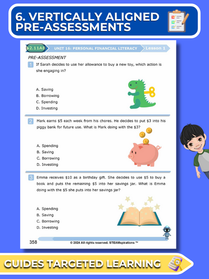 Mathtastico! 2nd Grade Math Bundle Unit 16 Personal Financial Literacy - E-Book