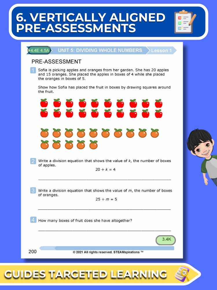 Mathtastico! 4th Grade Math Bundle Unit 5 Dividing Whole Numbers - E-Book