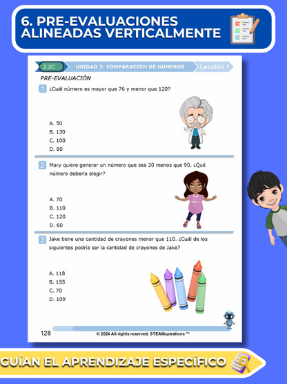 ¡Mathtástico! 2do Grado Unidad 3: Comparación De Números - Libro Electrónico