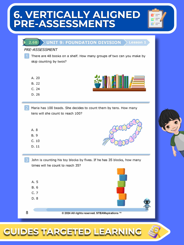 Mathtastico! 2nd Grade Math Bundle Unit 9 Foundation Division - E-Book