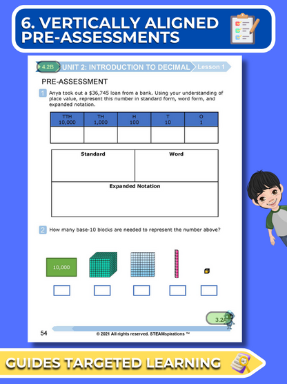 Mathtastico! 4th Grade Math Bundle Unit 2 Introduction to Decimals - E-Book