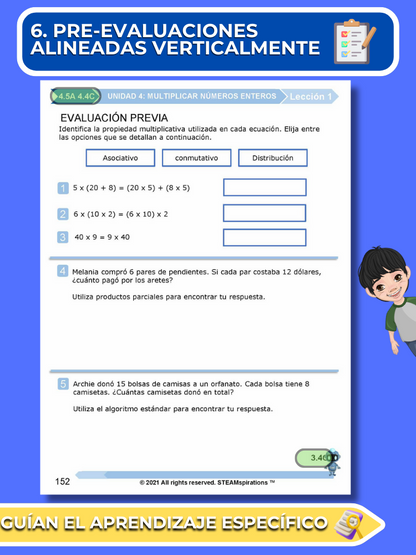 ¡Mathtástico! 4to Grado Unidad 4: MULTIPLICAR NÚMEROS ENTEROS - Libro Electrónico