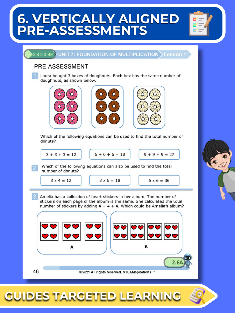 Mathtastico! 3rd Grade Math Bundle Unit 7 (Foundation of Multiplication) - E-Book