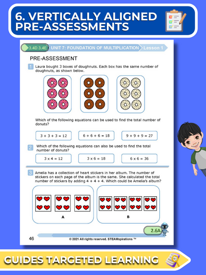 Mathtastico! 3rd Grade Math Bundle Unit 7 (Foundation of Multiplication) - E-Book