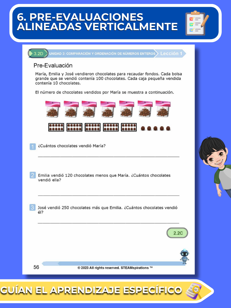 ¡Mathtástico! 3er Grado Unidad 2: Comparación Y Ordenación De Números Enteros - Libro Electrónico