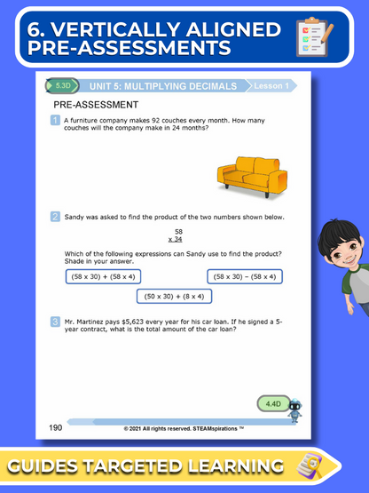 Mathtastico! 5th Grade Math Bundle Unit 5 Multiplying Decimals - E-Book