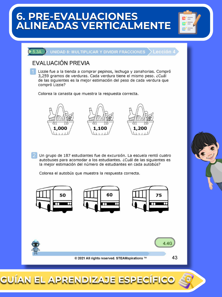 ¡Mathtástico! 5to Grado Unidad 8: MULTIPLICAR Y DIVIDIR FRACCIONES - Libro Electrónico