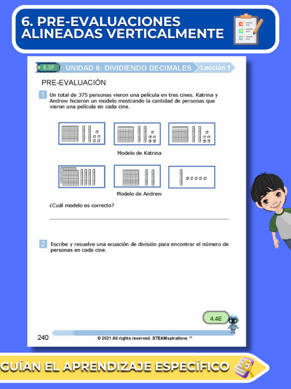 ¡Mathtástico! 5to Grado Unidad 6: DIVISIÓN DE DECIMALES - Libro Electrónico