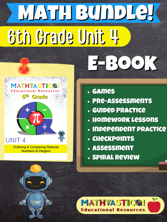 Mathtastico! 6th Grade Math Bundle Unit 4 Ordering & Comparing Rational Numbers & Integers - E-Book