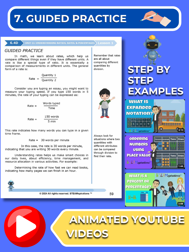 Mathtastico! 6th Math Unit 11 Understanding Ratios, Rates, and Percentages - E-Book